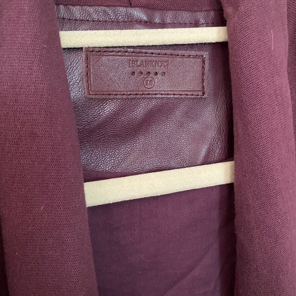 Blank NYC Maroon Faux Leather Sweater - Picture 3 of 5
